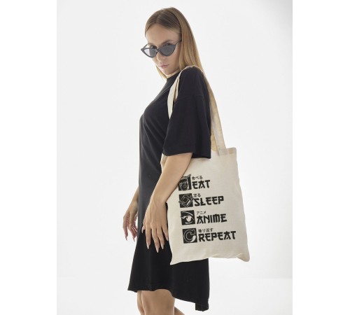 Sharp& Сумка шоппер белый Аниме женская с принтом