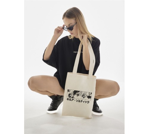 Sharp& Сумка шоппер белый Аниме женская с принтом