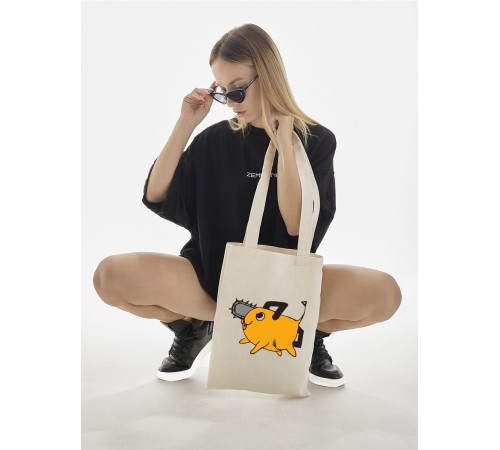 Sharp& Сумка шоппер белый Аниме женская с принтом