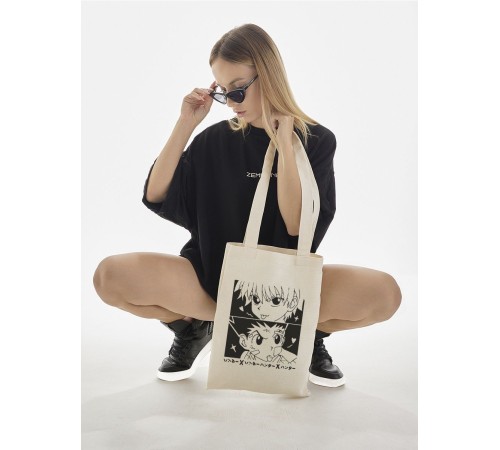 Sharp& Сумка шоппер белый Аниме женская с принтом