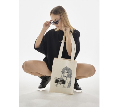Sharp& Сумка шоппер белый Аниме женская с принтом