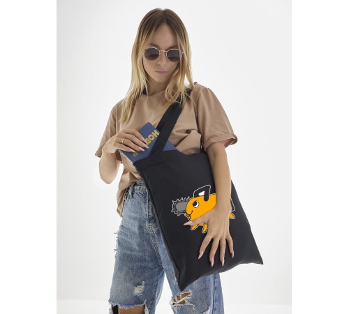 Sharp& Сумка шоппер черный Аниме женская с принтом