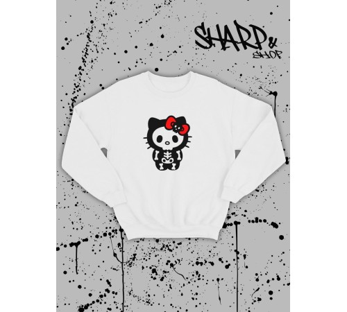 Толстовки, свитшоты и худи Hello Kitty Sharp&Shop Свитшот Hello Kitty белый оверсайз толстовка Куроми