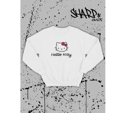 Толстовки, свитшоты и худи Hello Kitty Sharp&Shop Свитшот Hello Kitty белый оверсайз толстовка Куроми