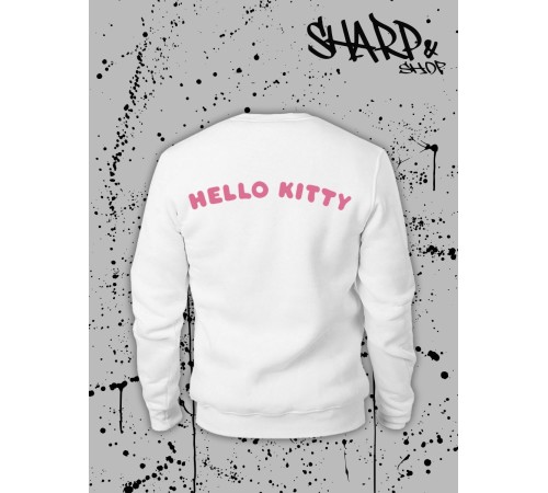 Толстовки, свитшоты и худи Hello Kitty Sharp&Shop Свитшот Hello Kitty белый оверсайз толстовка Куроми