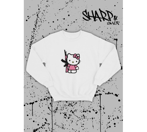 Толстовки, свитшоты и худи Hello Kitty Sharp&Shop Свитшот Hello Kitty белый оверсайз толстовка Куроми