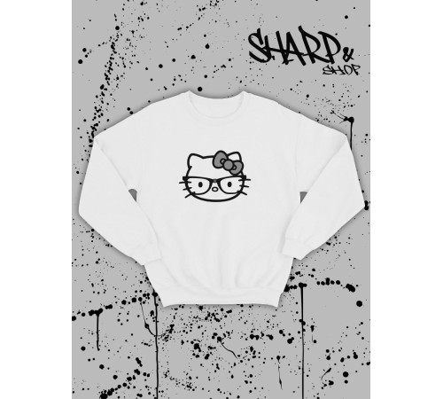 Толстовки, свитшоты и худи Hello Kitty Sharp&Shop Свитшот Hello Kitty белый оверсайз толстовка Куроми