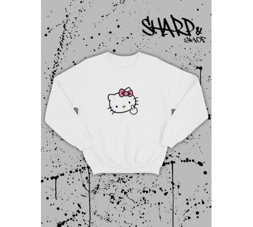 Толстовки, свитшоты и худи Hello Kitty Sharp&Shop Свитшот Hello Kitty белый оверсайз толстовка Куроми