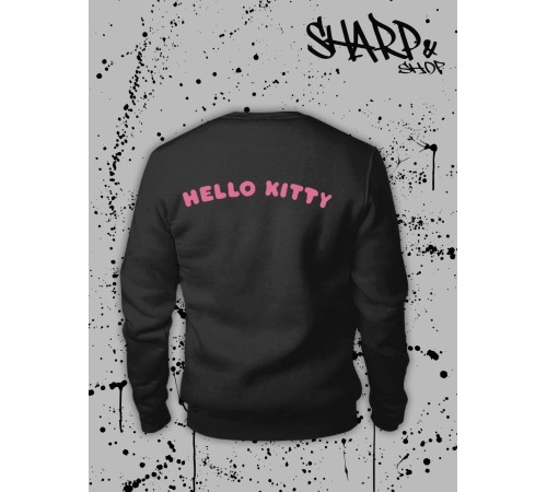 Толстовки, свитшоты и худи Hello Kitty Sharp&Shop Свитшот Hello Kitty черный оверсайз толстовка Куроми
