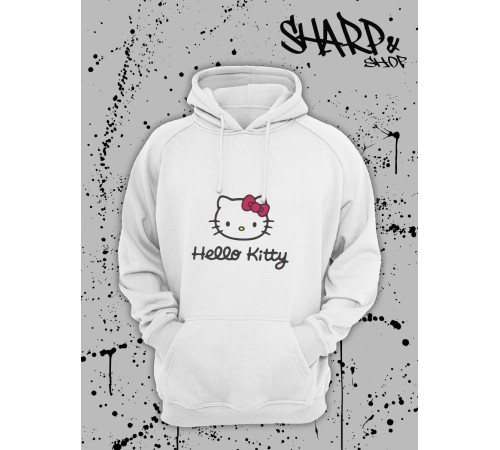 Толстовки, свитшоты и худи Hello Kitty Sharp&Shop Худи Hello Kitty белое оверсайз Куроми кофта дрейн гранж