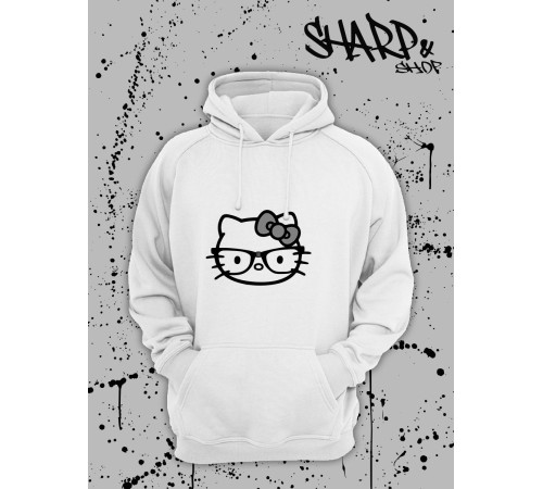 Толстовки, свитшоты и худи Hello Kitty Sharp&Shop Худи Hello Kitty белое оверсайз Куроми кофта дрейн гранж