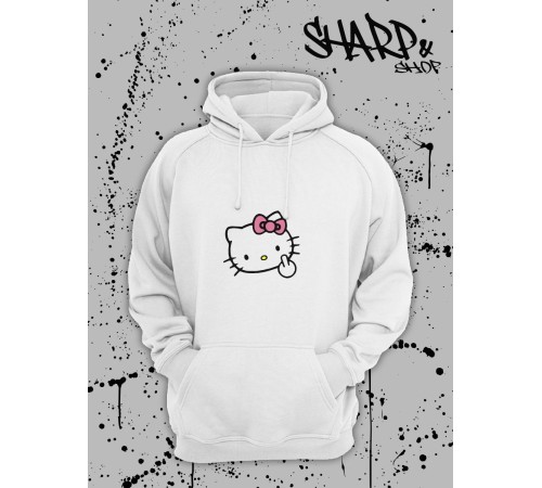 Толстовки, свитшоты и худи Hello Kitty Sharp&Shop Худи Hello Kitty белое оверсайз Куроми кофта дрейн гранж
