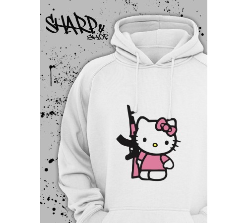 Толстовки, свитшоты и худи Hello Kitty Sharp&Shop Худи Hello Kitty белое оверсайз Куроми кофта дрейн гранж