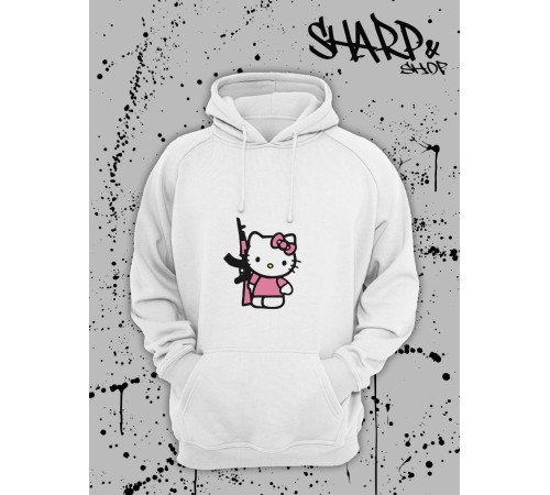 Толстовки, свитшоты и худи Hello Kitty Sharp&Shop Худи Hello Kitty белое оверсайз Куроми кофта дрейн гранж