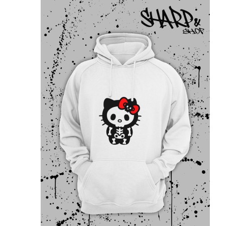 Толстовки, свитшоты и худи Hello Kitty Sharp&Shop Худи Hello Kitty белое оверсайз Куроми кофта дрейн гранж