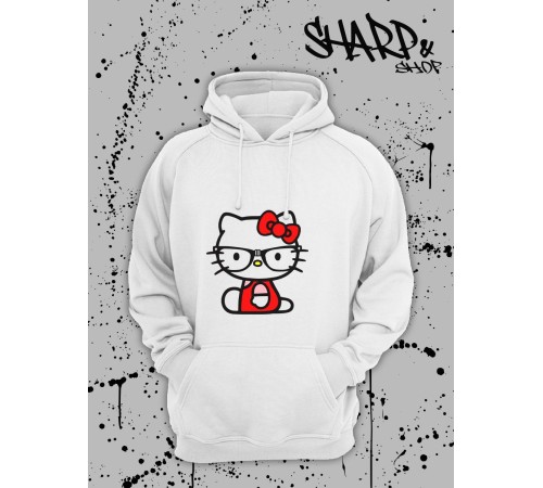Толстовки, свитшоты и худи Hello Kitty Sharp&Shop Худи Hello Kitty белое оверсайз Куроми кофта дрейн гранж