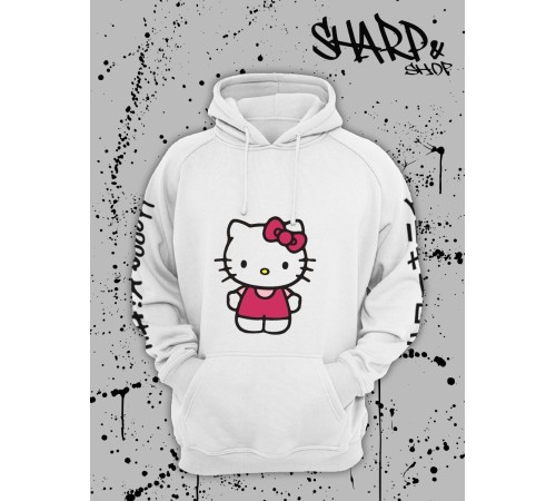 Толстовки, свитшоты и худи Hello Kitty Sharp&Shop Худи Hello Kitty белое оверсайз Куроми кофта дрейн гранж