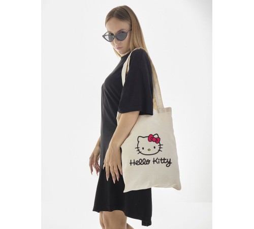 Шоппер Hello Kitty Куроми Sharp& Сумка шоппер бежевый Аниме Hello Kitty Куроми дрейн тканевая