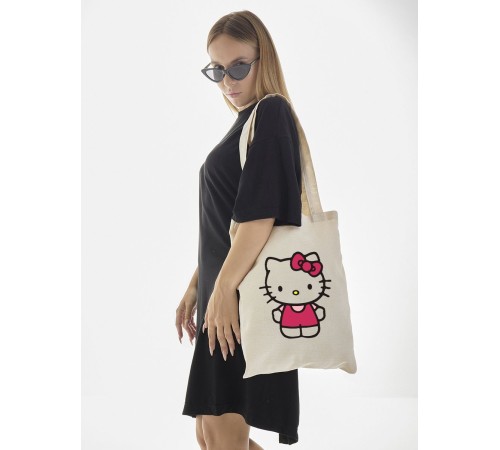 Шоппер Hello Kitty Куроми Sharp& Сумка шоппер бежевый Аниме Hello Kitty Куроми дрейн тканевая