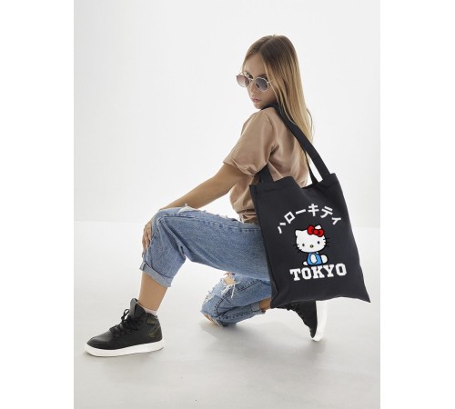 Шоппер Hello Kitty Куроми Sharp& Сумка шоппер черный Аниме Hello Kitty Куроми дрейн тканевая