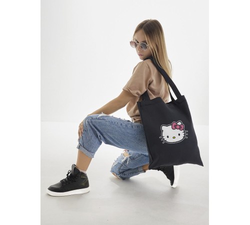 Шоппер Hello Kitty Куроми Sharp& Сумка шоппер черный Аниме Hello Kitty Куроми дрейн тканевая