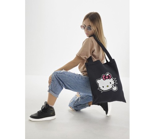 Шоппер Hello Kitty Куроми Sharp& Сумка шоппер черный Аниме Hello Kitty Куроми дрейн тканевая