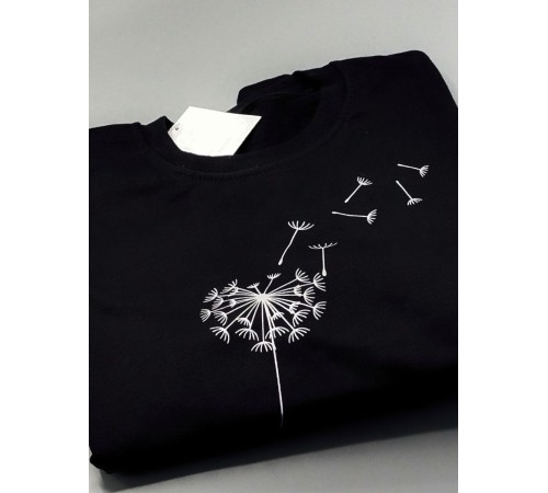 Sharp@Shop Черный свитшот белая толстовка оверсайз Ахегао