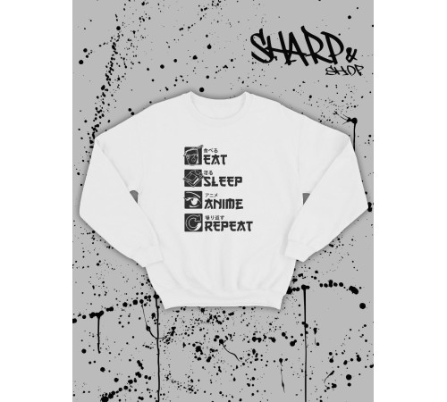 Sharp@Shop Свитшот Аниме белый оверсайз токийский Гуль Ахегао хентай