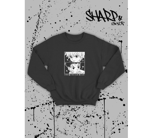 Sharp@Shop Свитшот Аниме черный оверсайз Ахегао Токийский Гуль дрейн