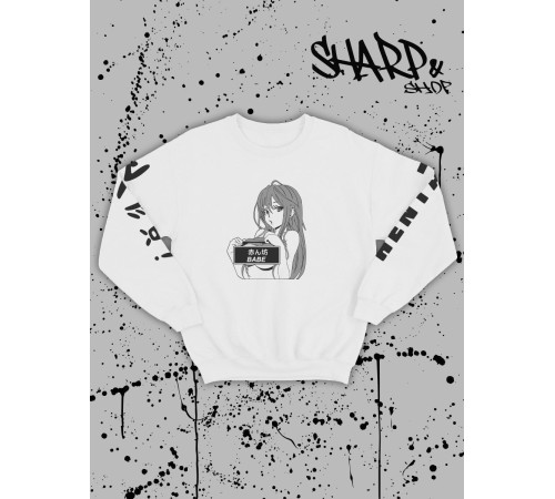 Sharp@Shop Свитшот Аниме белый оверсайз ахегао Токийский Гуль
