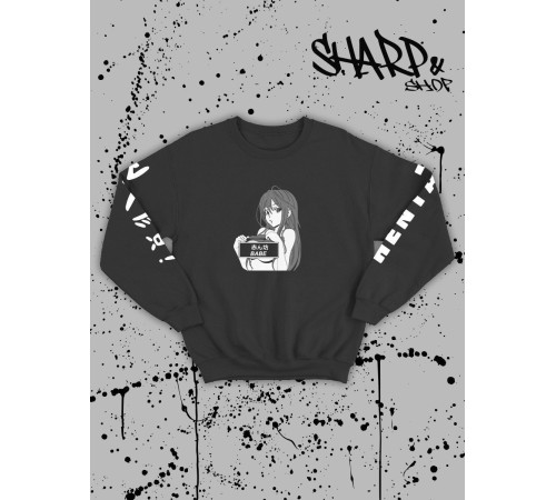 Sharp@Shop Свитшот Аниме черный оверсайз Кагуя Токийский Гуль дрейн