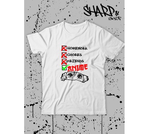 Футболка Аниме оверсайз Sharp&Shop Футболка оверсайз anime унисекс мужская
