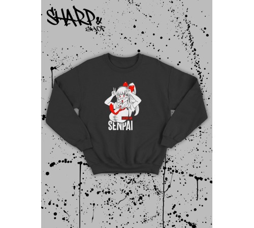 Свитшоты Аниме оверсайз Sharp&Shop Свитшот с принтом мужской Куроми Ахегао