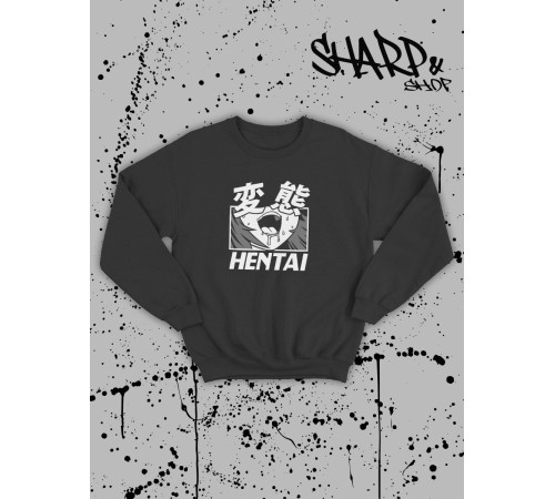 Свитшоты Аниме оверсайз Sharp&Shop Свитшот с принтом мужской Куроми Ахегао