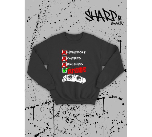 Свитшоты Аниме оверсайз Sharp&Shop Свитшот с принтом хентай Ахегао Куроми