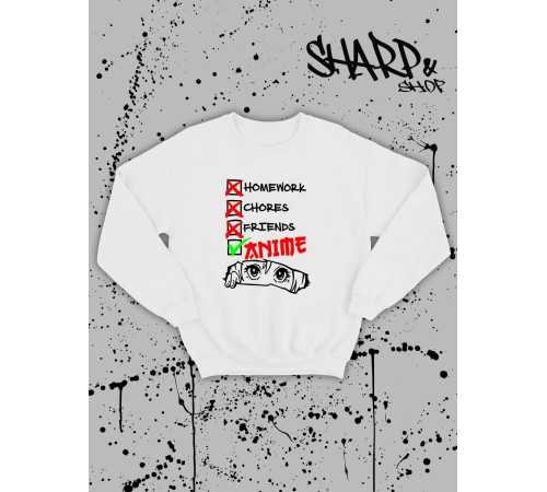 Свитшоты Аниме оверсайз Sharp&Shop Свитшот с принтом оверсайз кагуя ахегао