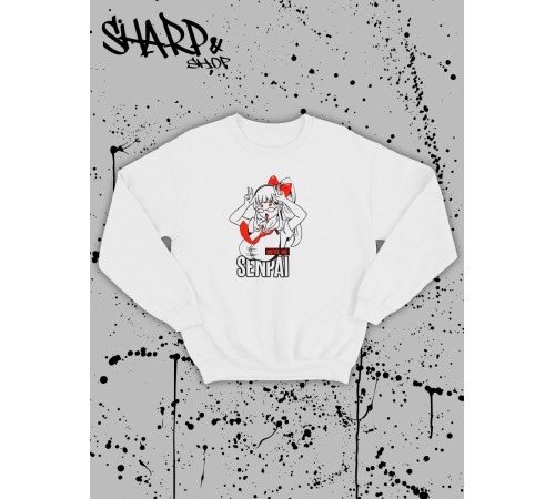 Свитшоты Аниме оверсайз Sharp&Shop Свитшот с принтом оверсайз кагуя ахегао