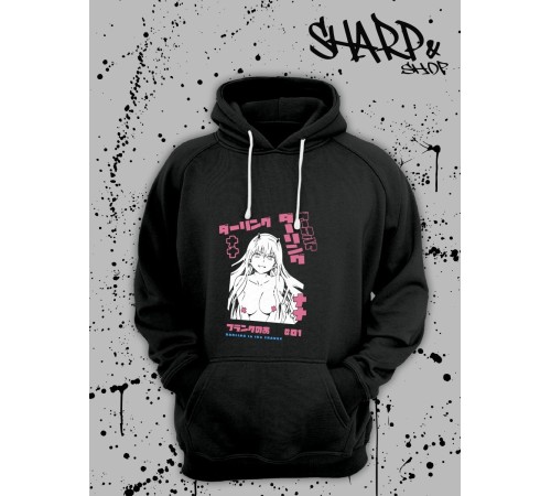 Худи Аниме оверсайз Sharp&Shop Аниме худи женское оверсайз с принтом черное