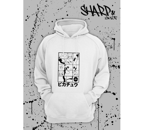 Худи Аниме оверсайз Sharp&Shop Аниме худи мужское оверсайз с принтом белое