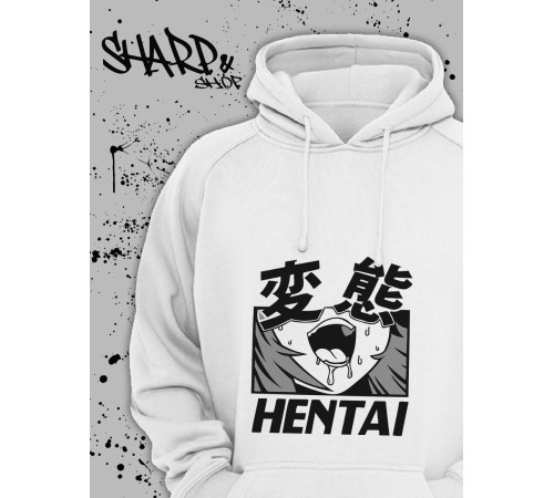 Худи Аниме оверсайз Sharp&Shop Аниме худи мужское оверсайз с принтом белое