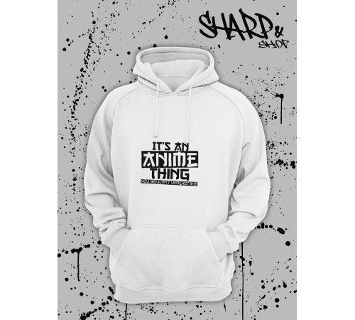 Худи Аниме оверсайз Sharp&Shop Аниме худи мужское оверсайз с принтом белое