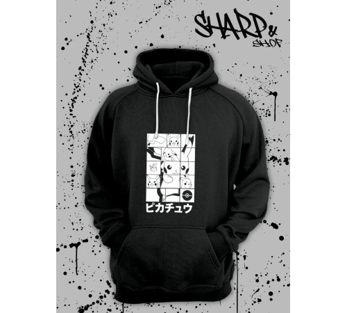 Худи Аниме оверсайз Sharp&Shop Аниме худи мужское оверсайз с принтом черное