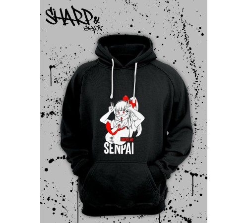 Худи Аниме оверсайз Sharp&Shop Аниме худи мужское оверсайз с принтом черное