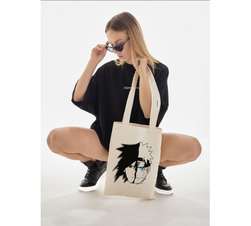 Сумки шопперы с принтом Аниме Sharp&Shop Эко сумка шоппер аниме бежевый с принтом без молнии