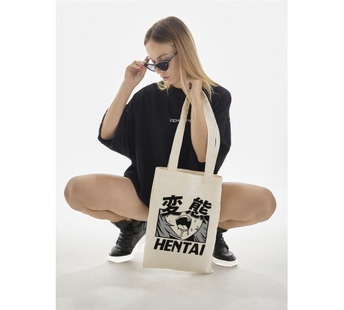Сумки шопперы с принтом Аниме Sharp&Shop Эко сумка шоппер аниме бежевый с принтом без молнии