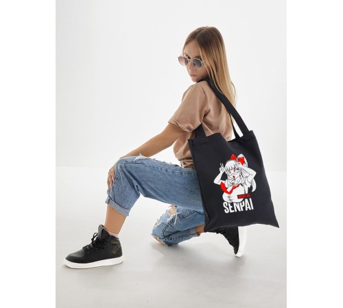 Сумки шопперы с принтом Аниме Sharp&Shop Эко сумка шоппер аниме черный с принтом без молнии