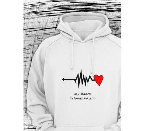 Парные худи Sharp&Shop Парные худи для влюбленных с принтом надписями оверсайз