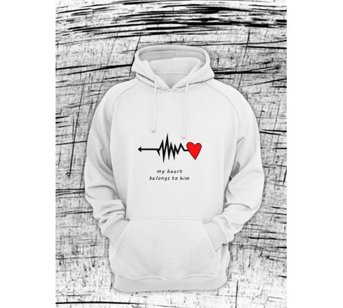 Парные худи Sharp&Shop Парные худи для влюбленных с принтом надписями оверсайз