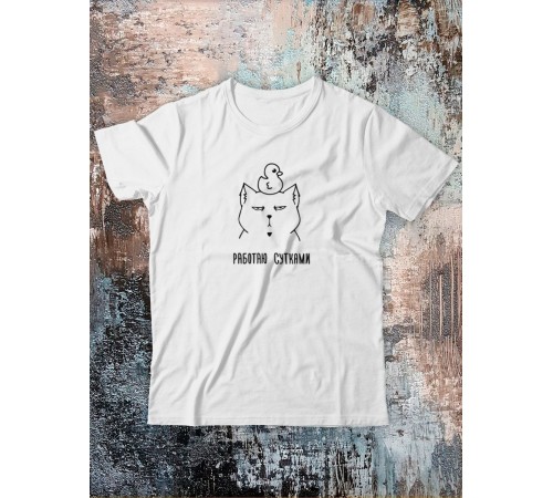 Футболка оверсайз с принтом с приколом Sharp&Shop Футболка с мемом котом принтом надписями оверсайз унисекс