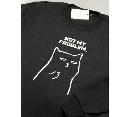 Свитшот оверсайз с принтом с приколом Sharp&Shop Свитшот с мемом принтом котом надписями кофта толстовка